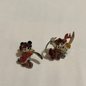 Set of Two Mickey Pirate-themed Character Enamel Pins. Never been worn!!
